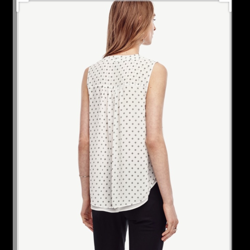 Ann Taylor Mosaic Shirred Shell Top - Picture 4 of 8